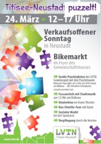 Plakat für den verkaufsoffenen Sonntag in Titisee-Neustadt